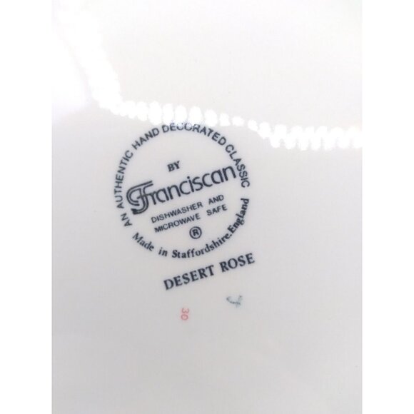 Franciscan Eathenware Desert Rose Staffordshire England  10.75"  plate - Picture 9 of 13